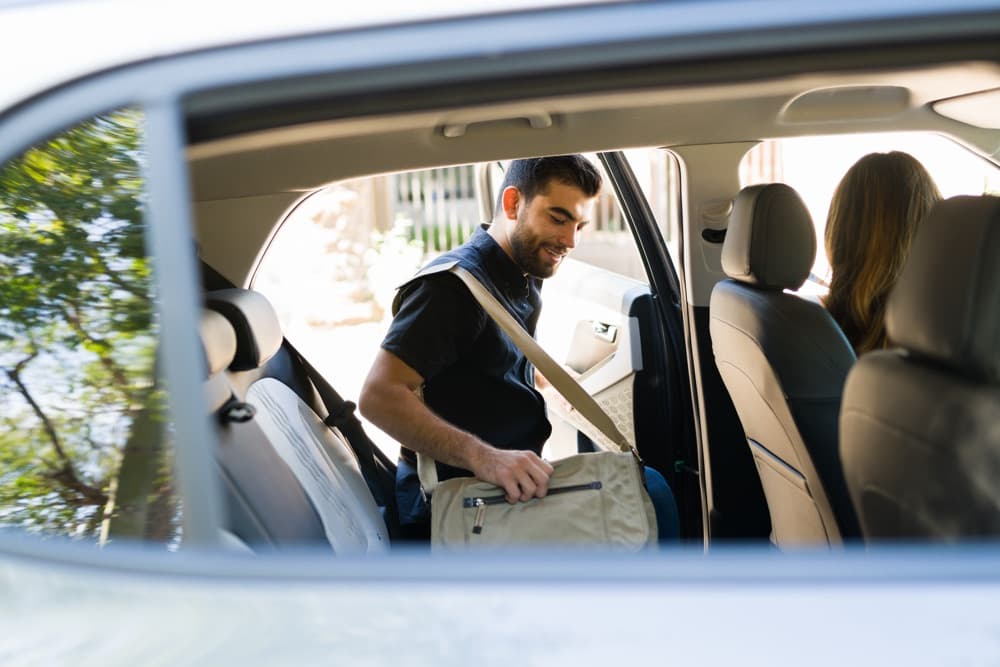 Loading up a personal vehicle before a ride